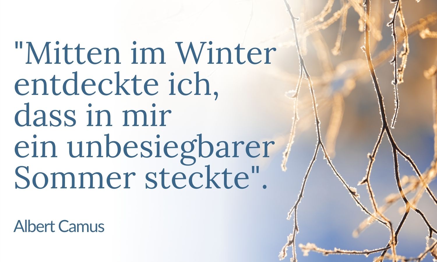 Zitat mit Winterlandschaft im Hintergrund